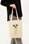 Zoozie Bags 1171 Bolso de Mano de Algodón Color Crema 35 x 40 x 8 cm